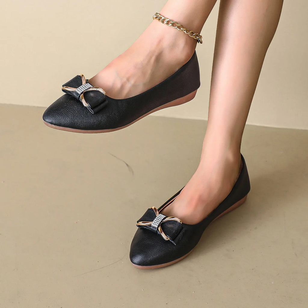 Novas mulheres apartamentos sapatos ballets fivela de metal arco mocassins planos mulheres grandes metros moda mary jane sapatos para mulher zapatos de mujer