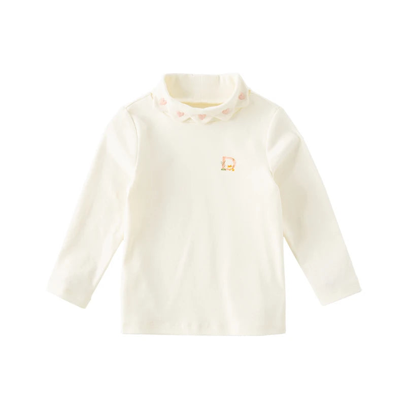 Dave bella 2025 novo outono inverno menina bebê camiseta crianças topos de algodão casual moda doce suave camisa de fundo dk4236997