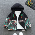 Meninos outono jaquetas com capuz primavera crianças zíper fino blusão casaco casual impressão meninas outerwear crianças trench roupas 2-8y