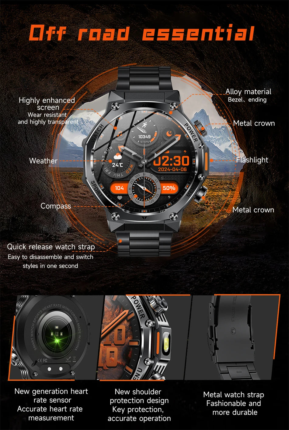 Novo relógio inteligente masculino 2025 chamada bluetooth um clique conexão relógios ip67 à prova dip67 água 800mah bateria smartwatch homem android ios