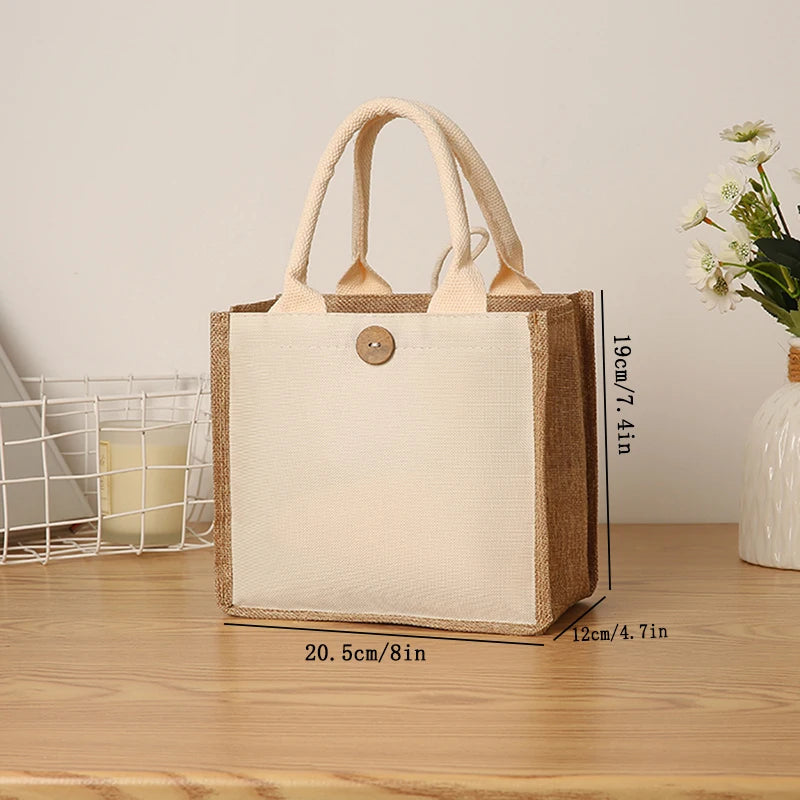 Linho cor lisa senhoras bolsa fivela estilo moda multifuncional saco de presente diário passeio saco de armazenamento de compras