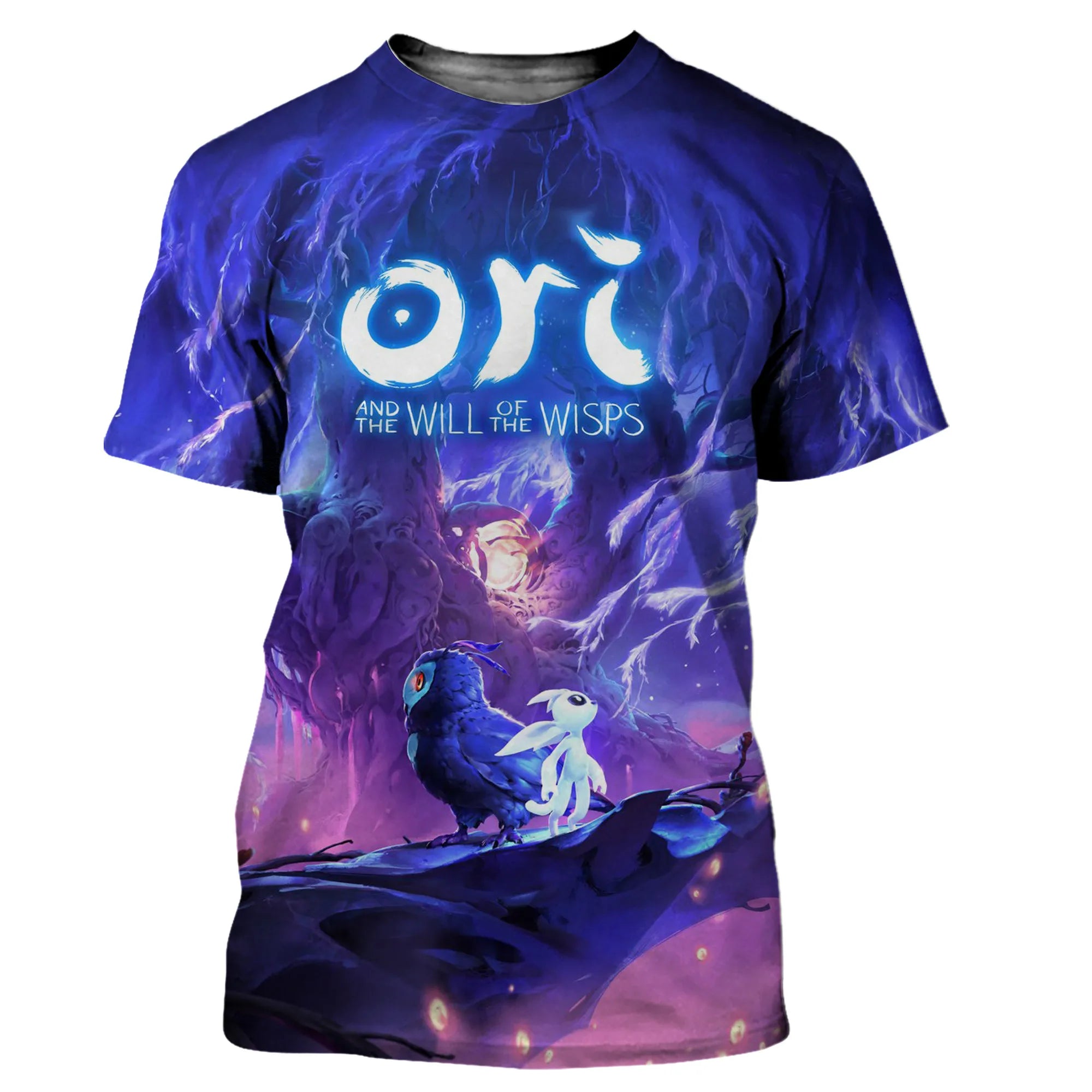 Ori e a vontade das sabedios camisetas jogo dos desenhos animados impressão 3d meninos meninas crianças moda casual oversized t camisa crianças camisetas topos
