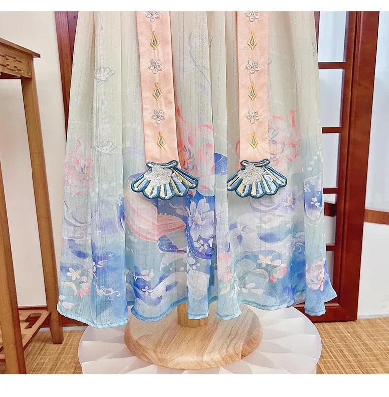 Traje de festa de verão vestidos da menina do vintage crianças roupas vestido casual bebê chinês hanfu cosplay crianças princesa meninas vestido