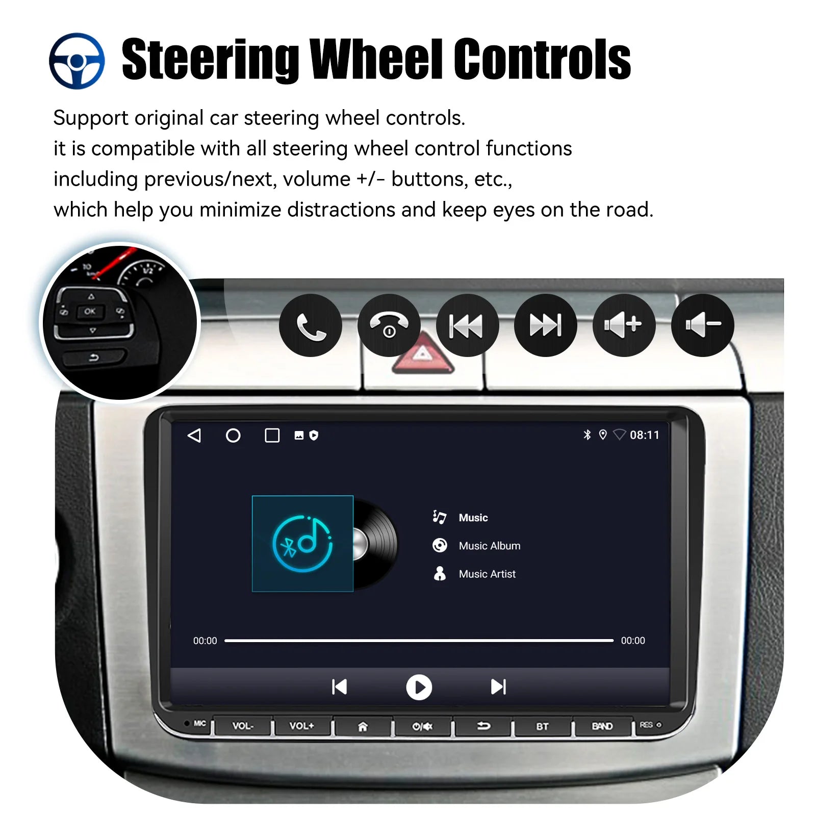 Essgoo 9 "android 14 4g + 64g Wireless  carplay carro estéreo gps navi wifi rds fm bt para vw golf 5 6 passat polo touran tiguan caddy eos