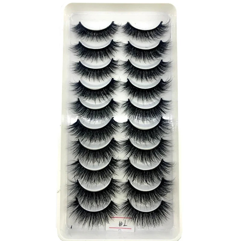 Vários estilos 10 pares naturais 3d vison cílios postiços kit de maquiagem cílios de vison extensão cílios curtos