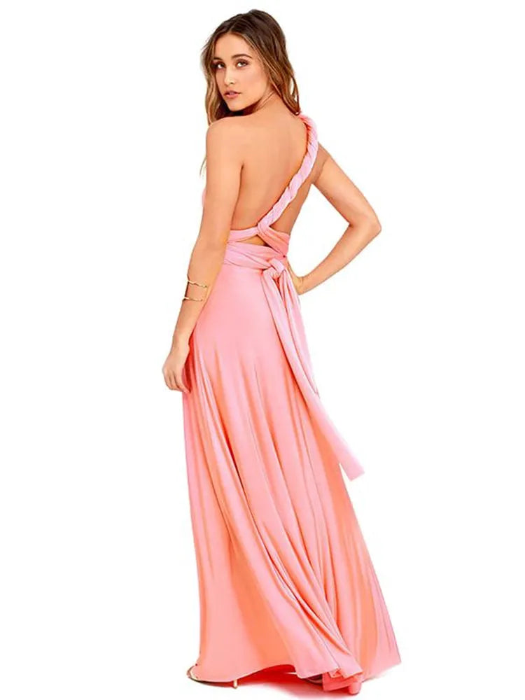Vestido Maxi Club Boho para mulheres, bandagem vermelha, vestido de festa longo, madrinhas multiway, robe infinito conversível, sexy