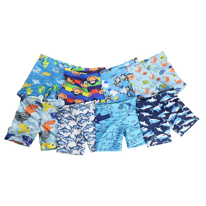 Shorts de Praia Infantis Verão 2026 para Meninos com Estampa de Desenho Animado, Calções de Banho para Crianças de 1 a 9 Anos, Roupa de Banho Infantil, Calções de Natação