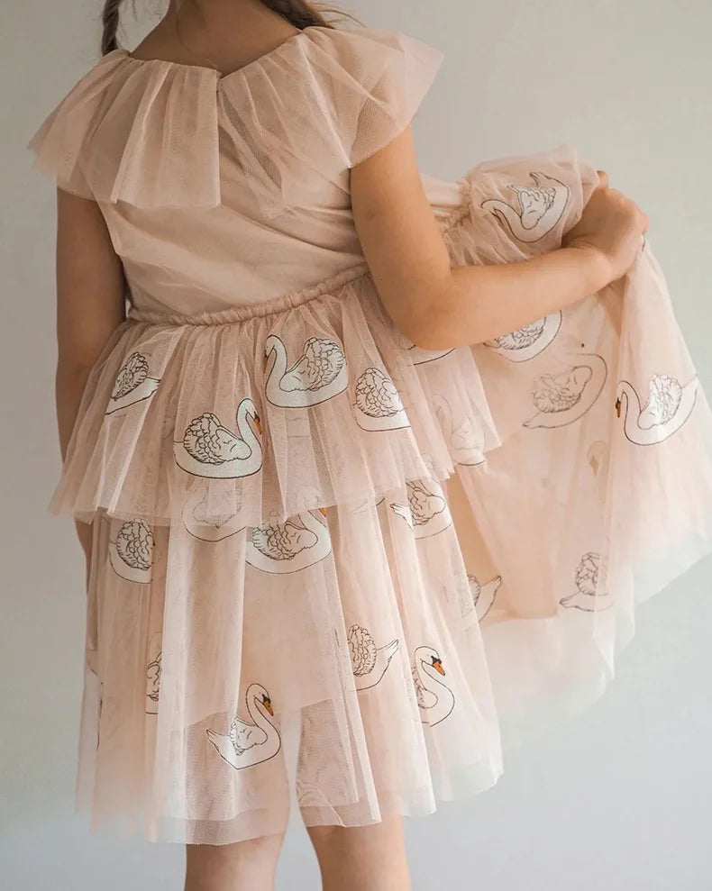 Verão ks bebê meninas cereja malha vestido crianças roupas meninas vestidos de princesa saias festa de natal manga longa vestidos