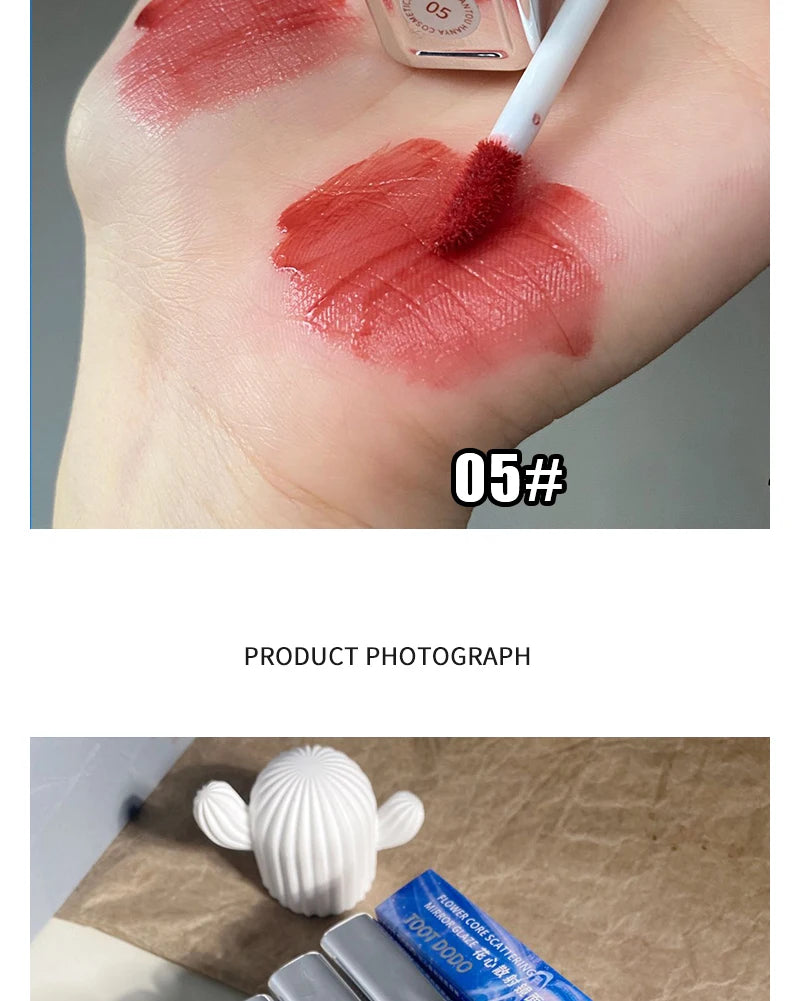 Punk roxo espelho água brilho labial tubo de prata vermelho lábio esmalte vidro óleo labial à prova dwaterproof água batom líquido nude claro matiz maquiagem 1pc