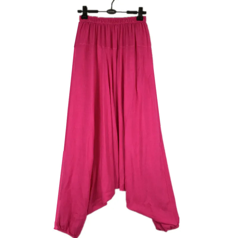2025 Plantas de harém casuais, calças casuais femininas soltas, calças de perna larga, calças, - calças femininas de virilha grande, bloomers