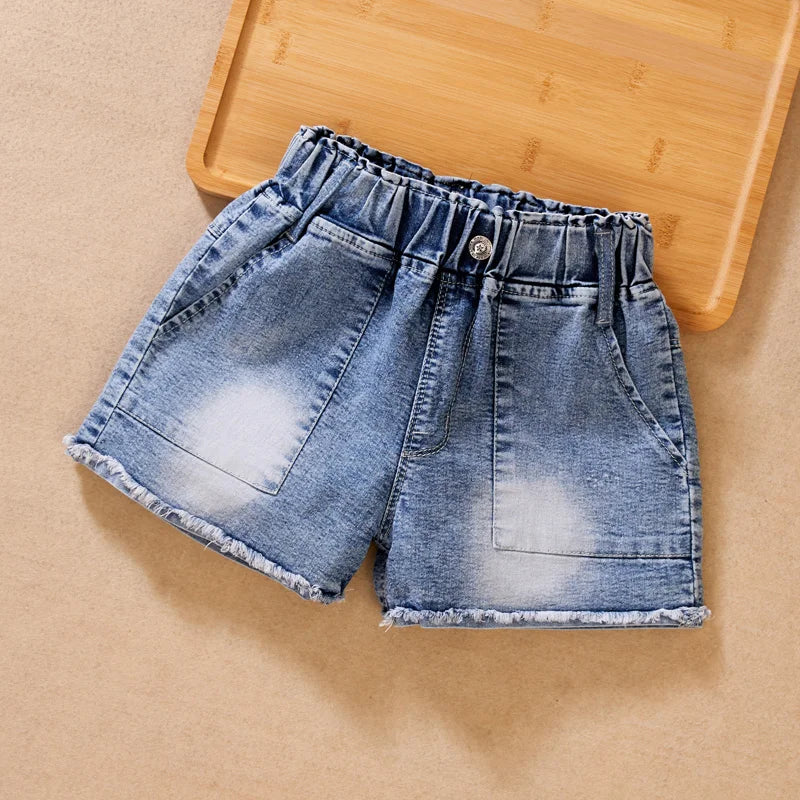 IENENS Roupas de verão para bebês meninas, shorts jeans, calças jeans, roupas infantis, calças curtas casuais para meninas, calças infantis