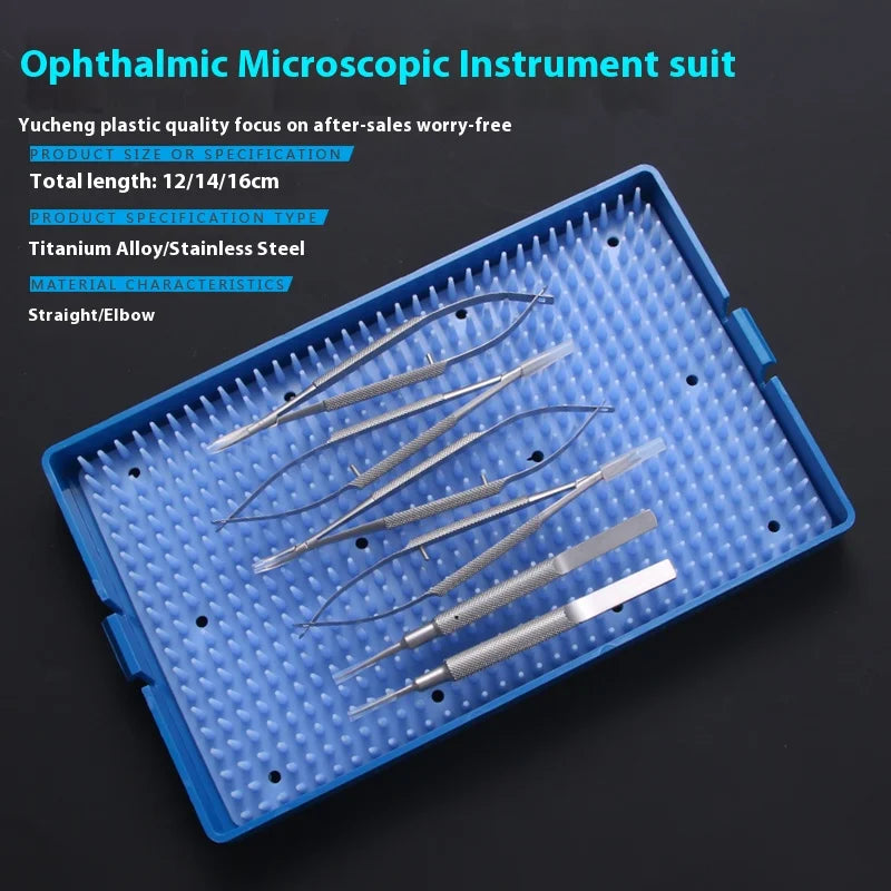 Conjunto de ferramentas para pálpebras, fórceps porta-agulhas com tesoura de dentes, instrumento oftálmico de aço inoxidável