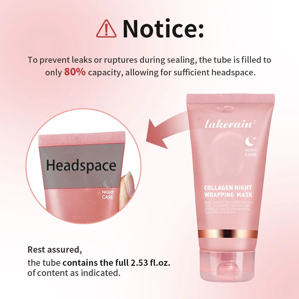 Máscara Facial Noturna de Colágeno Peel Off Hidratante, Reduz Linhas Finas e Ressecamento, Hidratação e Iluminação, Cuidados com a Pele Coreana