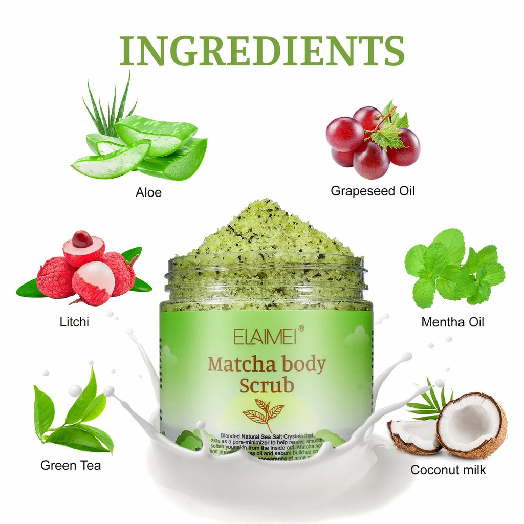 Matcha e sal do Himalaia e açafrão corporal, clareamento, anti-oxidação, reduz a acne, espinhas, iluminar o tom da pele