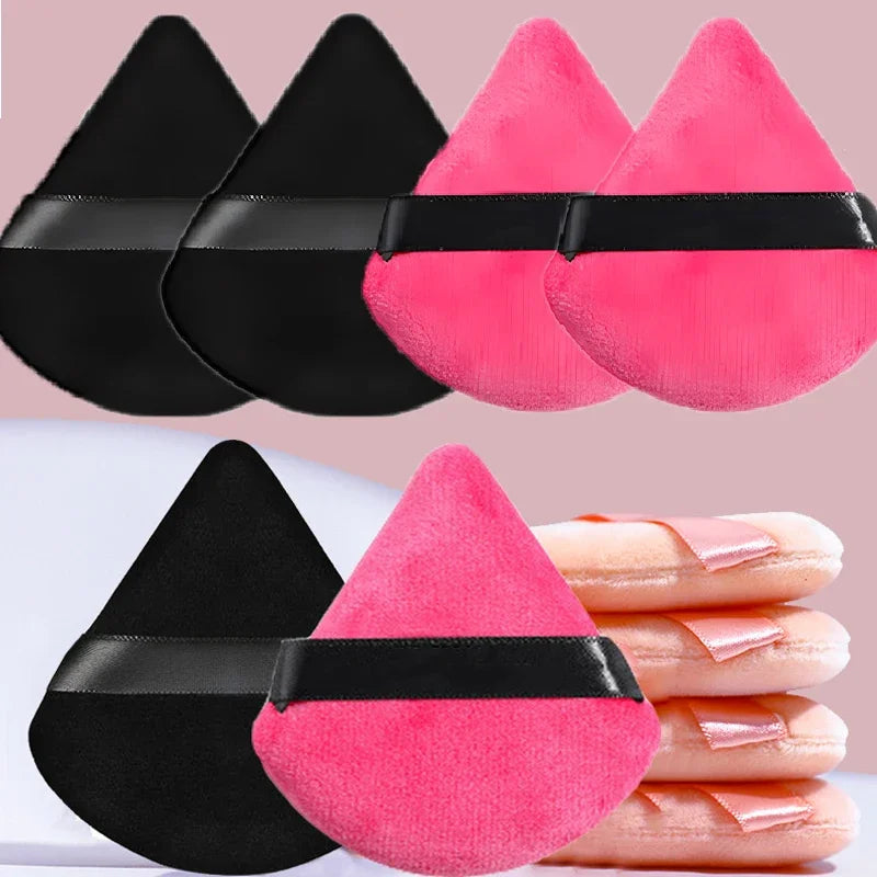 Veludo cosméticos fundação puff macio triângulo maquiagem puffs feminino rosto beleza esponja liquidificador lavável maquiagem em pó acessórios