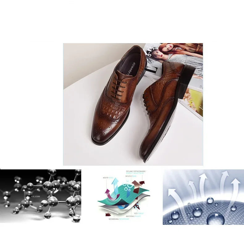 Sapatos casuais masculinos de estilo britânico de luxo escritório oxford sapatos de couro masculinos confortáveis resistentes ao desgaste sapatos formais masculinos de tamanho grande