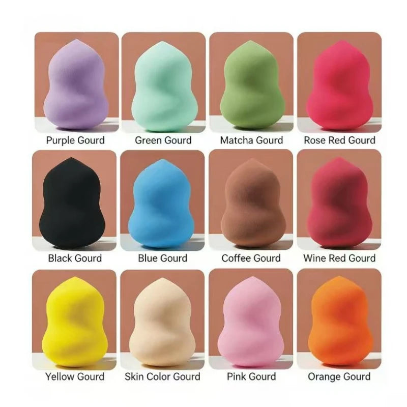 Conjunto de 12 esponjas de maquiagem, adequadas para aplicação de BB cream líquido e em pó, esponja de maquiagem tipo ovo para uso seco e molhado.