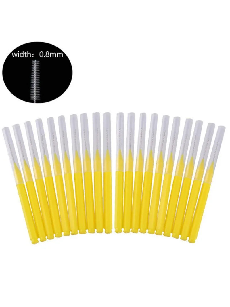 Descartável Brow Lifting Brushes, Mini Escova De Sobrancelha, Bendable Micro Cílios Aplicadores, Ferramentas De Maquiagem, Bendable, 20Pcs