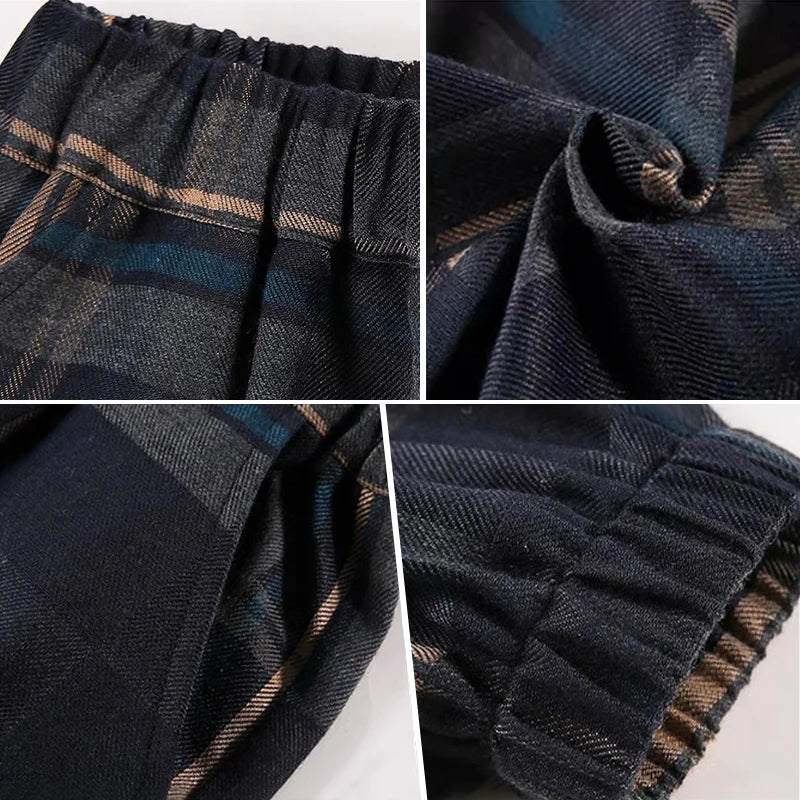 2024 moda meninos algodão xadrez calças primavera outono da criança casual crianças calças soltas moletom para adolescentes roupas