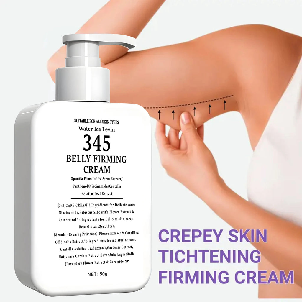 345 Extrato de haste de opuntia de creme reafirmante para barriga. Niacinamida Pantenol. Alvos Crepey Skin. Apertar firmes. Todos os tipos de pele. 150g.