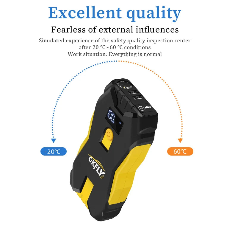 GKFLY 4000A/8000A Iniciador de Carro 12V, Banco de Energia Portátil, Dispositivo de Partida, Auxiliar de Bateria para Carros a Gasolina/Diesel 5L/3L