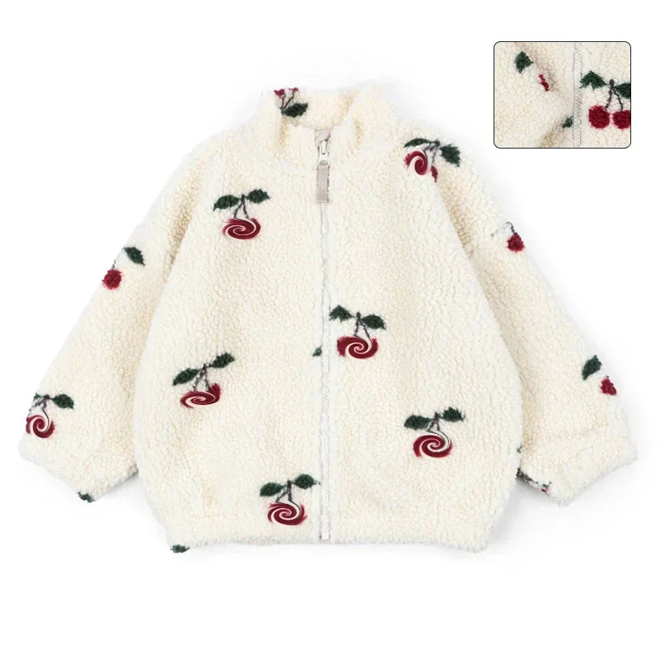 2024 inverno ks crianças algodão lã de cordeiro quente outerwear roupas meninas impressão casacos do bebê meninos mais jaquetas de lã crianças roupas