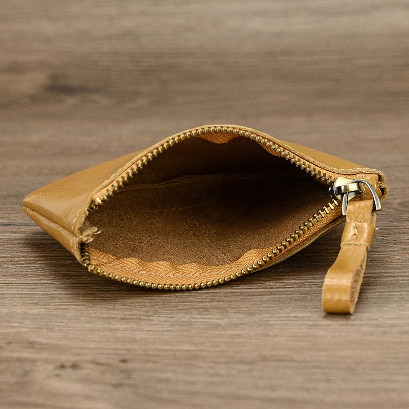 Luufan couro genuíno zíper moeda cartão bolsa de couro real rfid titular do cartão embreagem carteiras slots para homens mulheres mini bolsa fina