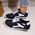 2025 primavera novas mulheres tênis confortáveis ao ar livre moda versátil plana casual tênis rendas até sapatos esportivos femininos plus size