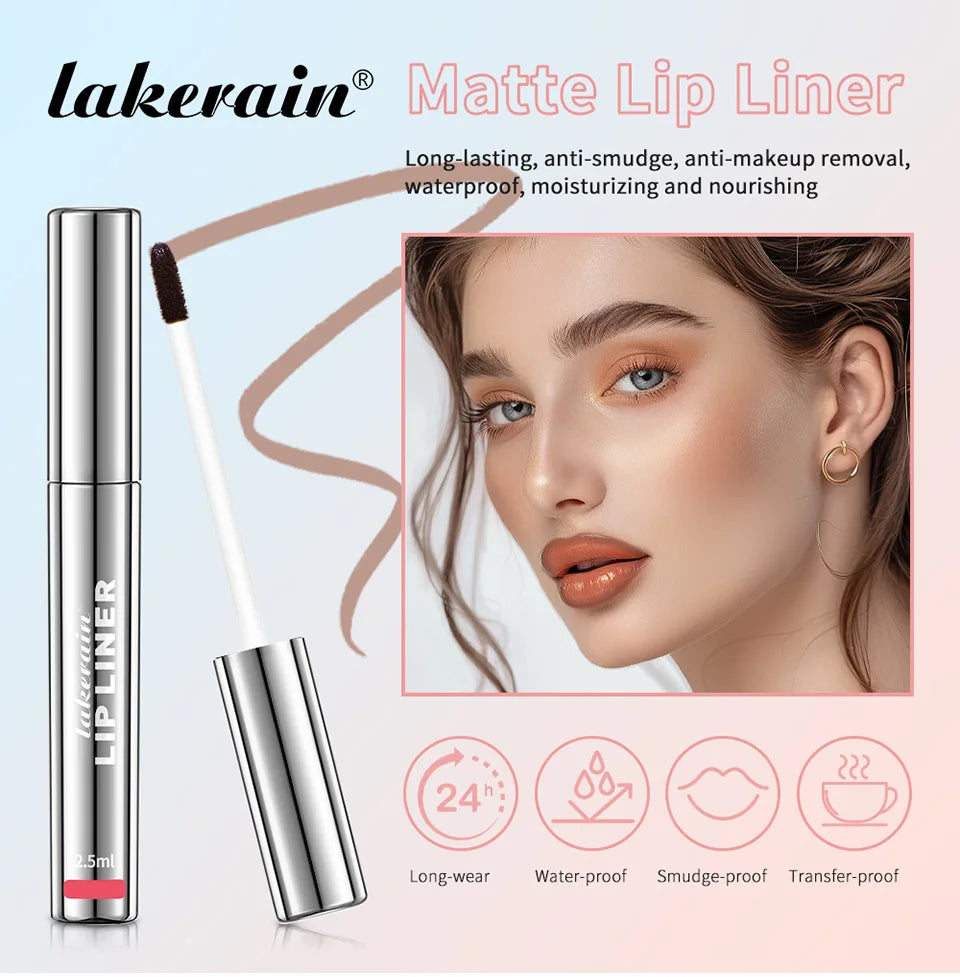 Lakerain 4 cores descascar tatuagem delineador labial-à prova d'água de longa duração fosco antiaderente desbotado matiz labial sexy maquiagem de contorno vermelho
