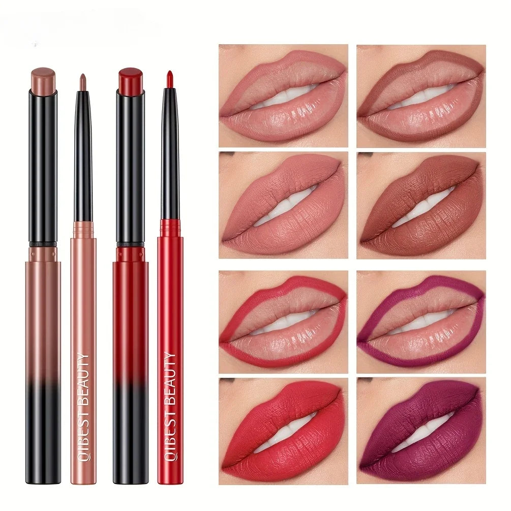 Matte Batom e Lip Liner Set, Cor Renderização, impermeável, de longa duração, Dia dos Namorados Presentes, Conter SQuality Plant, 1 + 1