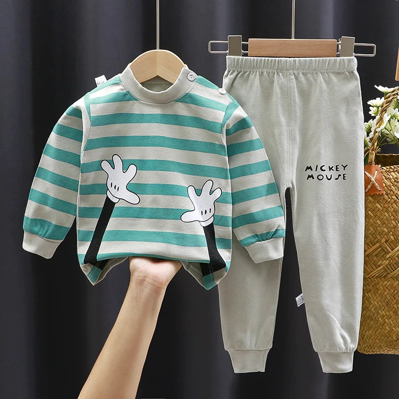 Crianças roupas conjuntos de roupas infantis meninos meninas algodão outono inverno roupas calças pijamas roupa interior
