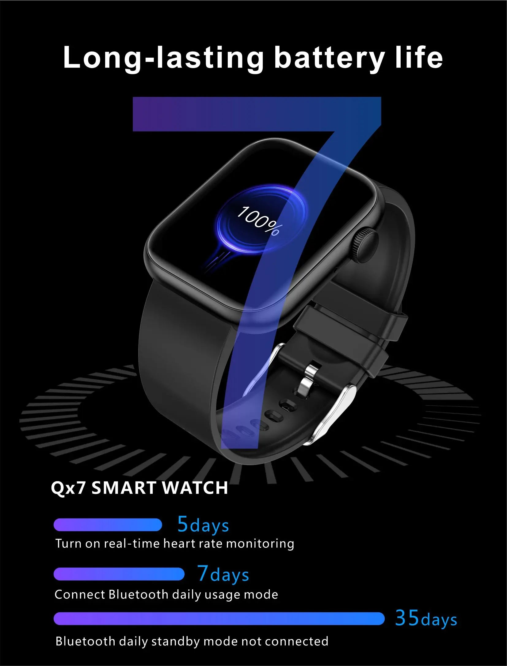 LIGE-Full Touch Screen Smart Watch para mulheres, Bluetooth Call, relógios impermeáveis, Sport Fitness Tracker, Smartwatch para senhora
