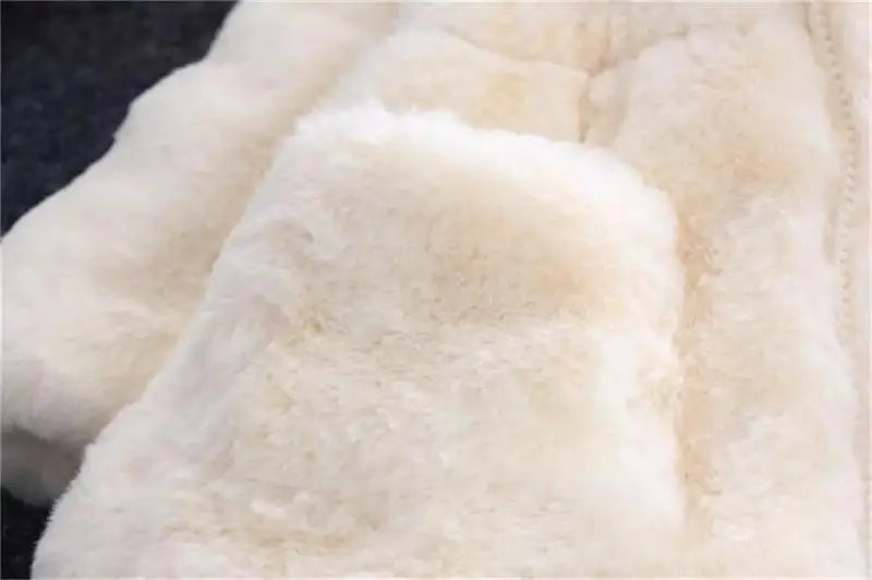 Casaco de inverno para crianças jaqueta de lã com capuz engrossar manter quente casacos da menina presentes de ano novo meninas roupas de outono traje de natal