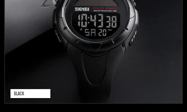 Skmei 1405 esporte digital relógios de pulso dos homens solar para energia ambientalmente alarme masculino reloj hombre relógios luminosos