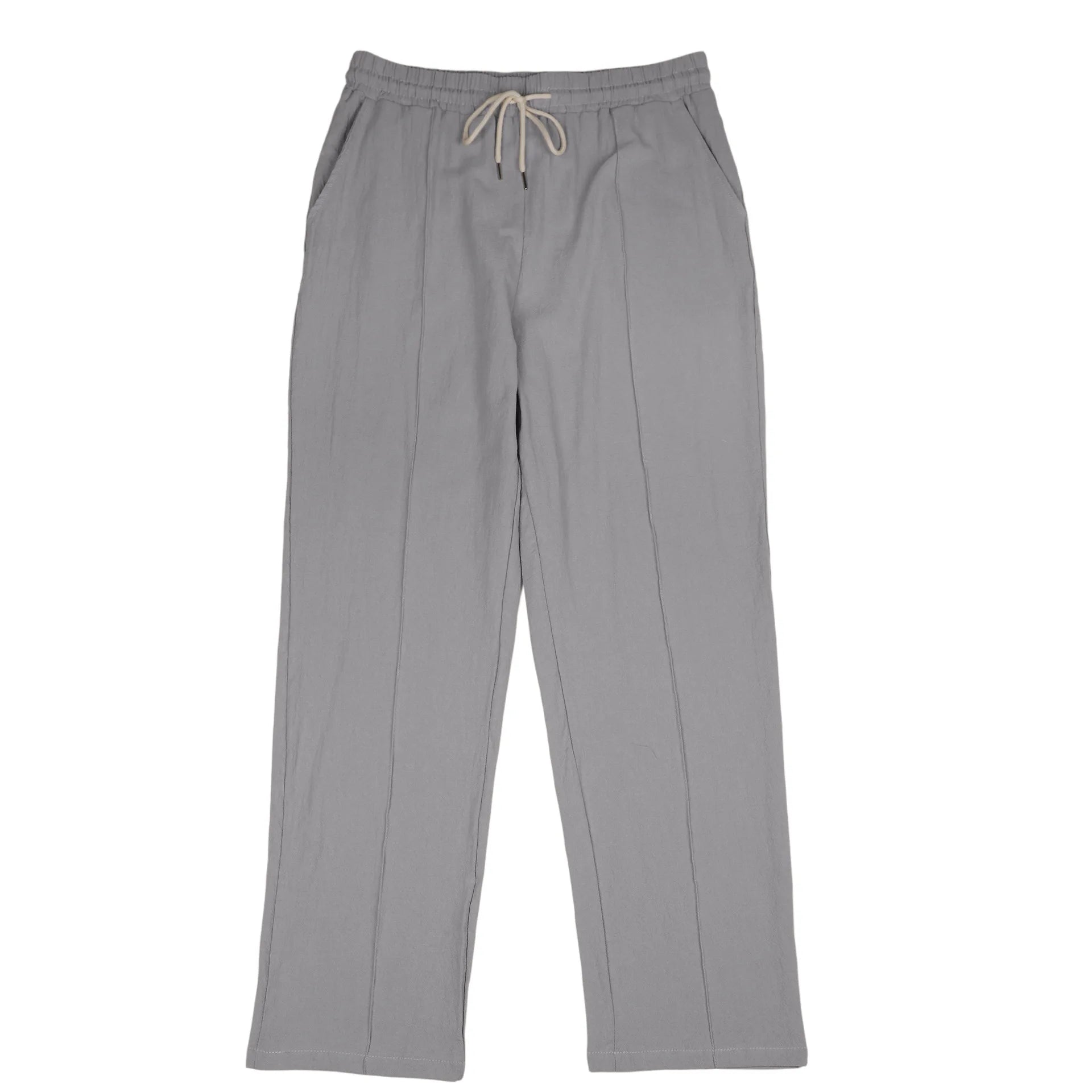 Calças de Linho Americanas Novas Primavera 2026, Tecido Leve e Respirável, Estilo Casual Solto, Cintura com Cordão, Perfeitas para Uso Diário