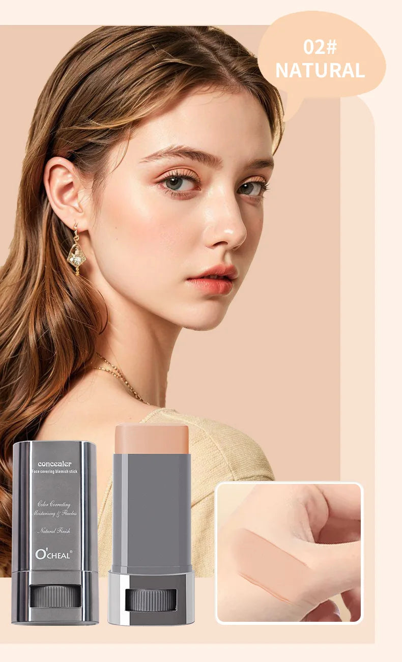 Bastão de Corretivo Líquido - Cobre Marcas de Acne, Olheiras, Tatuagens e Sardas, Base Cosmética de Cobertura Total para o Rosto