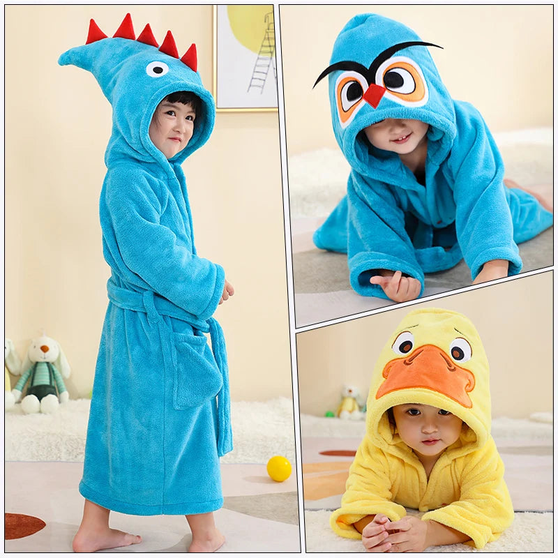 Roupão Infantil Absorvente Quente Robe Banho Bebé Macio Crianças Toalha Capuz Banho Grande Toalha Banho Bebé Roupa Banho Praia Robe Menina Pijama Menino Casa Toddler Lar