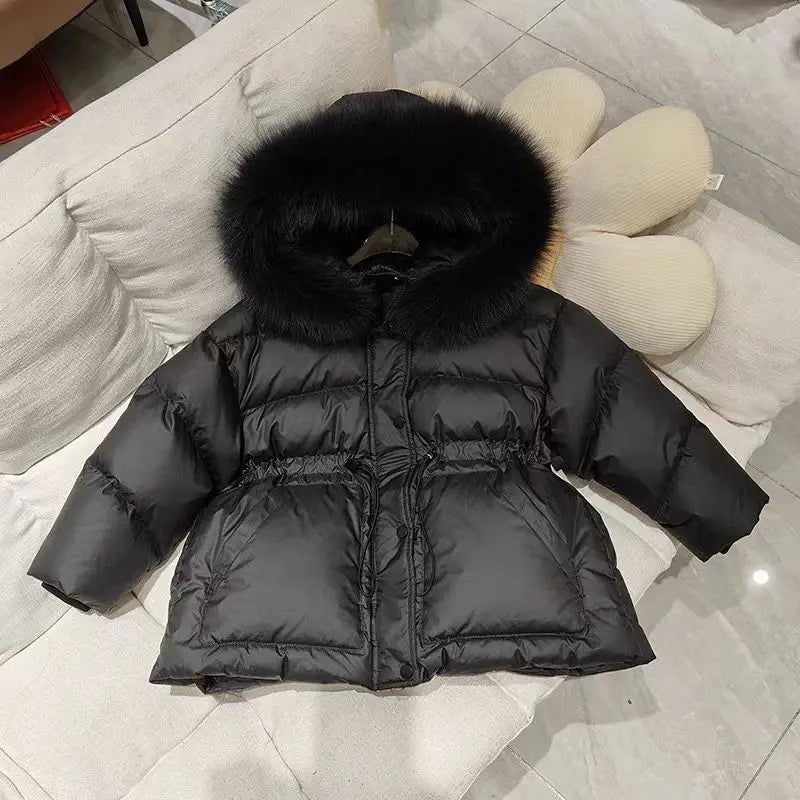 RAISE crianças meninas parkas engrossar quente crianças bebê meninas outerwear casaco 2-10 anos júnior meninas pele do falso com capuz jaquetas de inverno