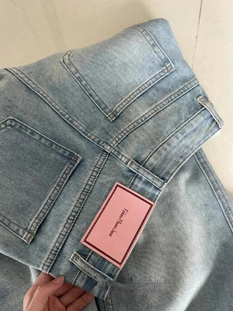 Mulheres perna larga calças de brim baggy senhora vintage y2k punk cintura baixa solta calças jeans streetwear moda lixo longo skater