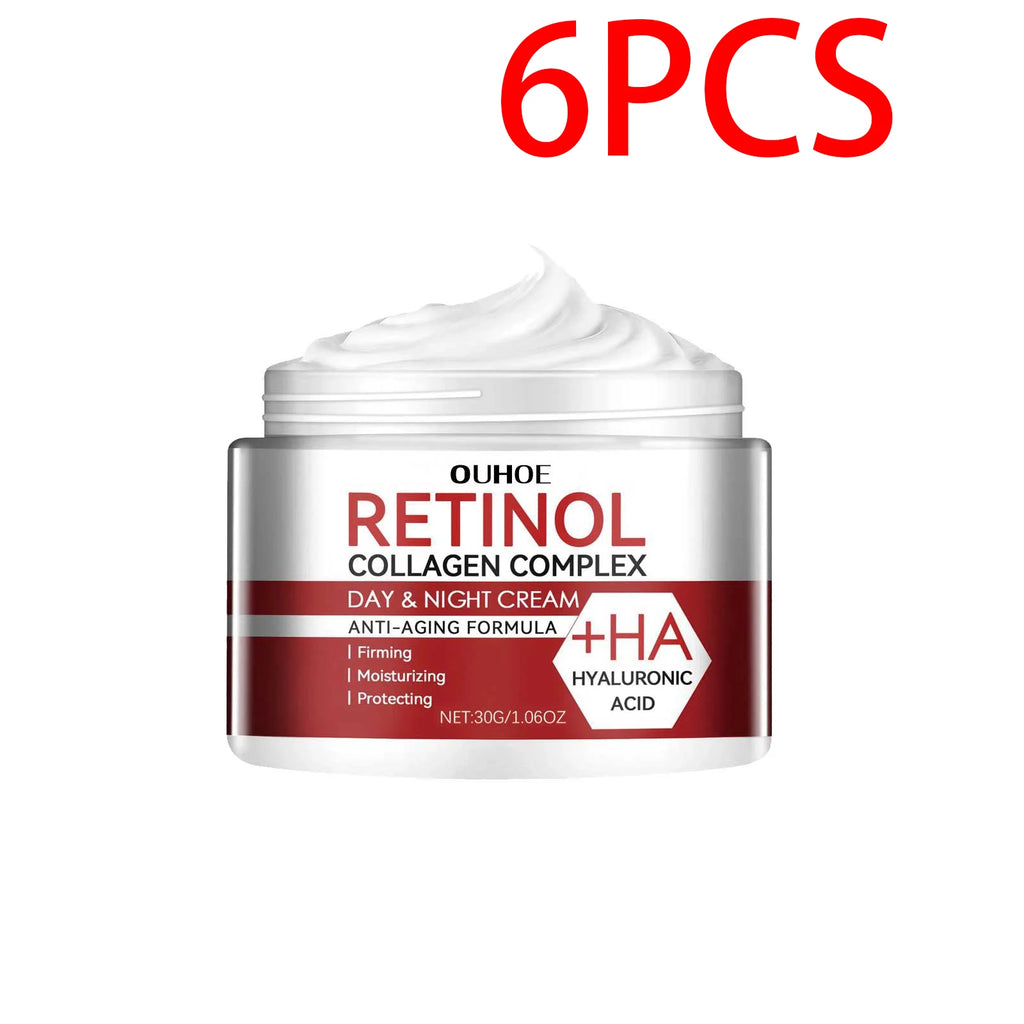 Retinol colágeno creme facial complexo dia noite creme ácido hialurônico reduzir linhas finas olheiras hidratar poros firmes
