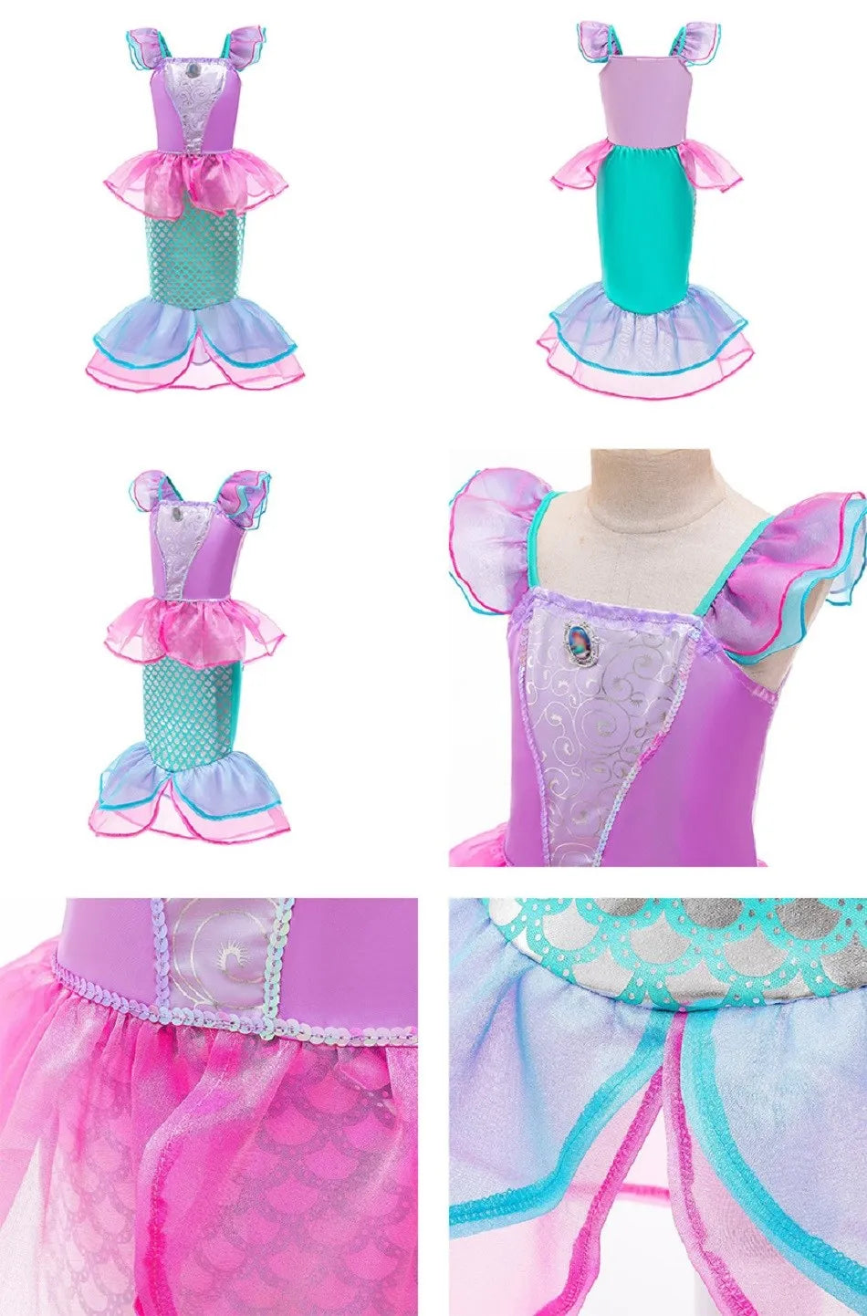 Crianças neve branca cinderela aurora anna elsa traje menina cosplay vestido crianças encanto mirabel pequena sereia roupas de halloween