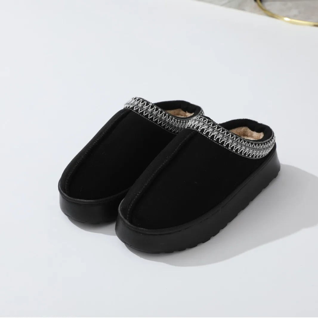 2025 plataforma chinelos macios mulheres/homens casa apartamentos moda pelúcia sapatos de inverno senhoras casa elegante calçados casuais tamanho grande