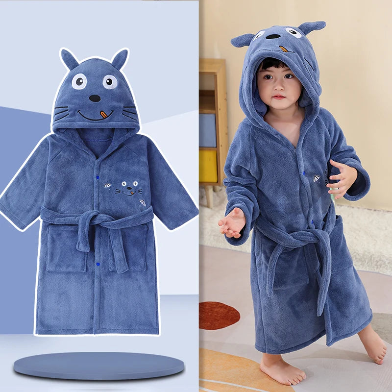 Roupão Infantil Absorvente Quente Robe Banho Bebé Macio Crianças Toalha Capuz Banho Grande Toalha Banho Bebé Roupa Banho Praia Robe Menina Pijama Menino Casa Toddler Lar