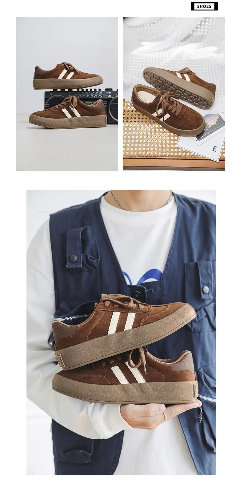 Sapatos de tabuleiro casuais de sola grossa para homens sola grossa sapatos casuais tênis de couro tudo sola macia dentro aumentar sapatos
