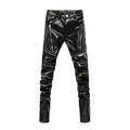 Novo inverno dos homens magro motociclista calças de couro do plutônio alta rua moda motocicleta para masculino palco club wear