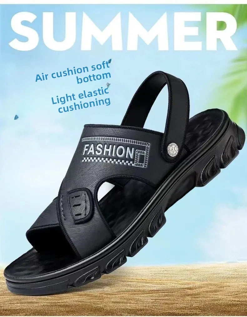 Sandálias de Praia Masculinas de Verão, Reforçadas, Antiderrapantes, Resistentes ao Desgaste, Respiráveis, para Dirigir, Material PVC, Calçados para Adultos