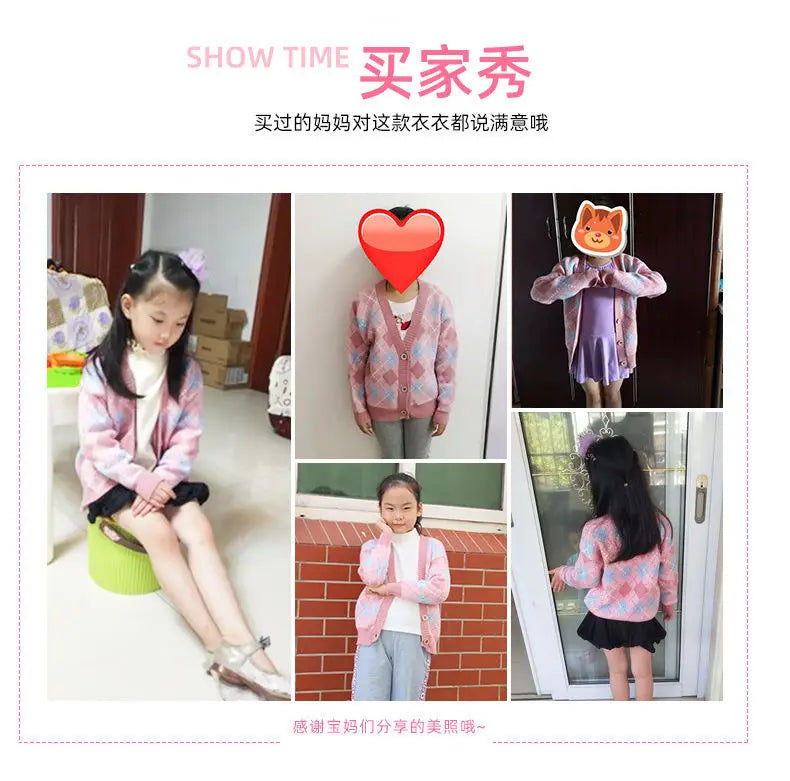 Camisola de tricô de manga cheia infantil, top single-breated, flocking outwear, roupas de bebê meninas, crianças, criança, crianças, 2t, 10 t, 12t, outono, inverno