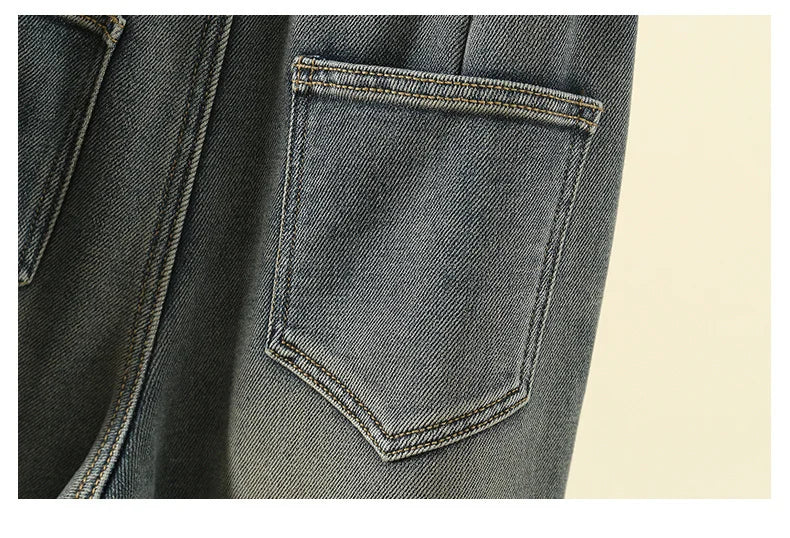 Crianças casuais solto em linha reta ajuste jeans para meninas perna larga legal calças jeans crianças adolescente primavera cintura elástica calças jeans