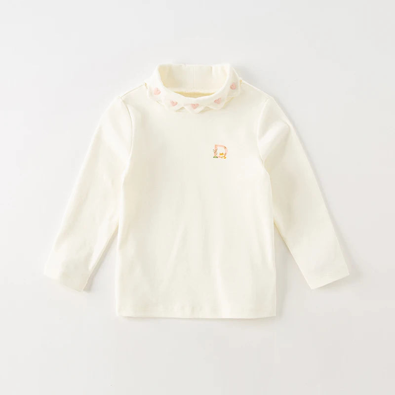 Dave bella 2025 novo outono inverno menina bebê camiseta crianças topos de algodão casual moda doce suave camisa de fundo dk4236997