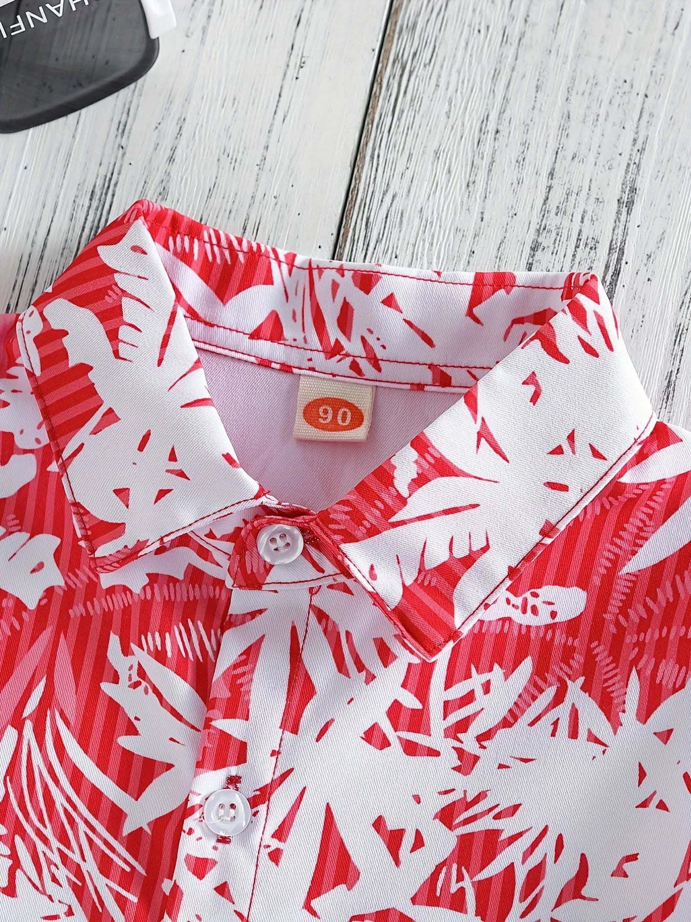 Top respirável casual floral e foliar infantil, blusa de meninos, perfeita para praia, férias, elegante, verão